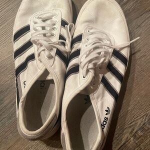 Adidas White Shoes with Black Accents